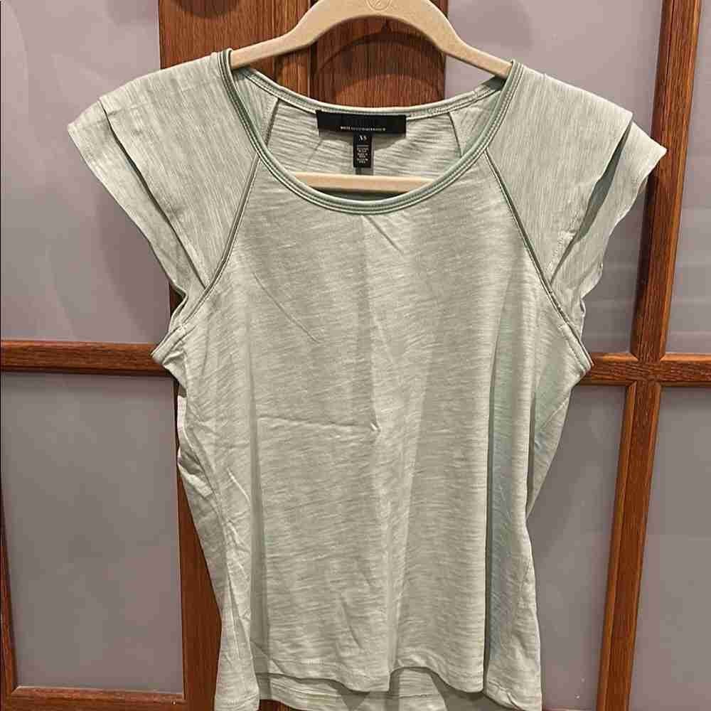 White House Black Market Light Sage Cap Sleeve Tank Top